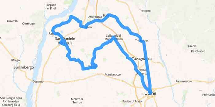 The scenic drive of the Castles and the San Daniele Ham - Mappa