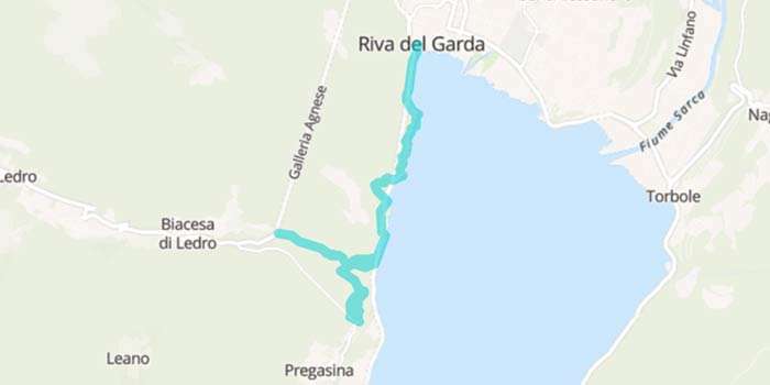 Cycling the Ponale trail from Riva del Garda - Mappa